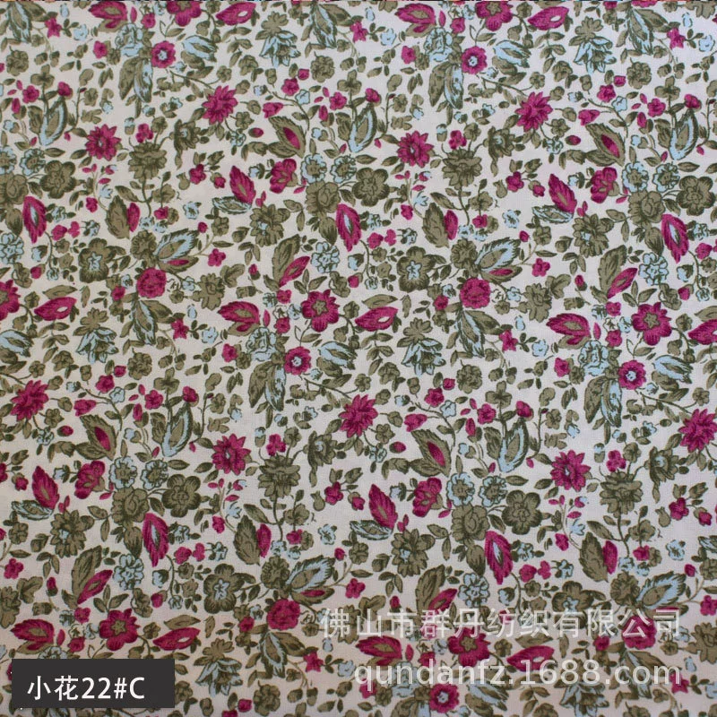 Поставки в розницу imitation cotton flat-grained small floral printing cloth polyester spring Asian spinning shoe hat clothing cloth auxiliary material fabric