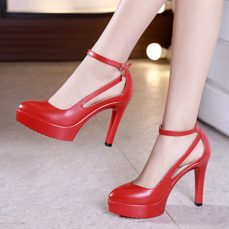 Red catwalk high heels waterproof platform model dance shoes stiletto heel pointed cheongsam performance stage bridesmaid wedding shoes women Red catwalk high heels waterproof platform model dance shoes stiletto heel pointed cheongsam performance stage bridesmaid wedding shoes women