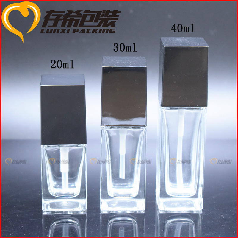 现货供应15ml20ml30ml40ml四方粉底液瓶方形 乳液瓶化妆品玻璃瓶
