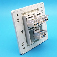 86型三口網絡面板 3位電腦網絡模塊RJ45寬帶口網線開關插座