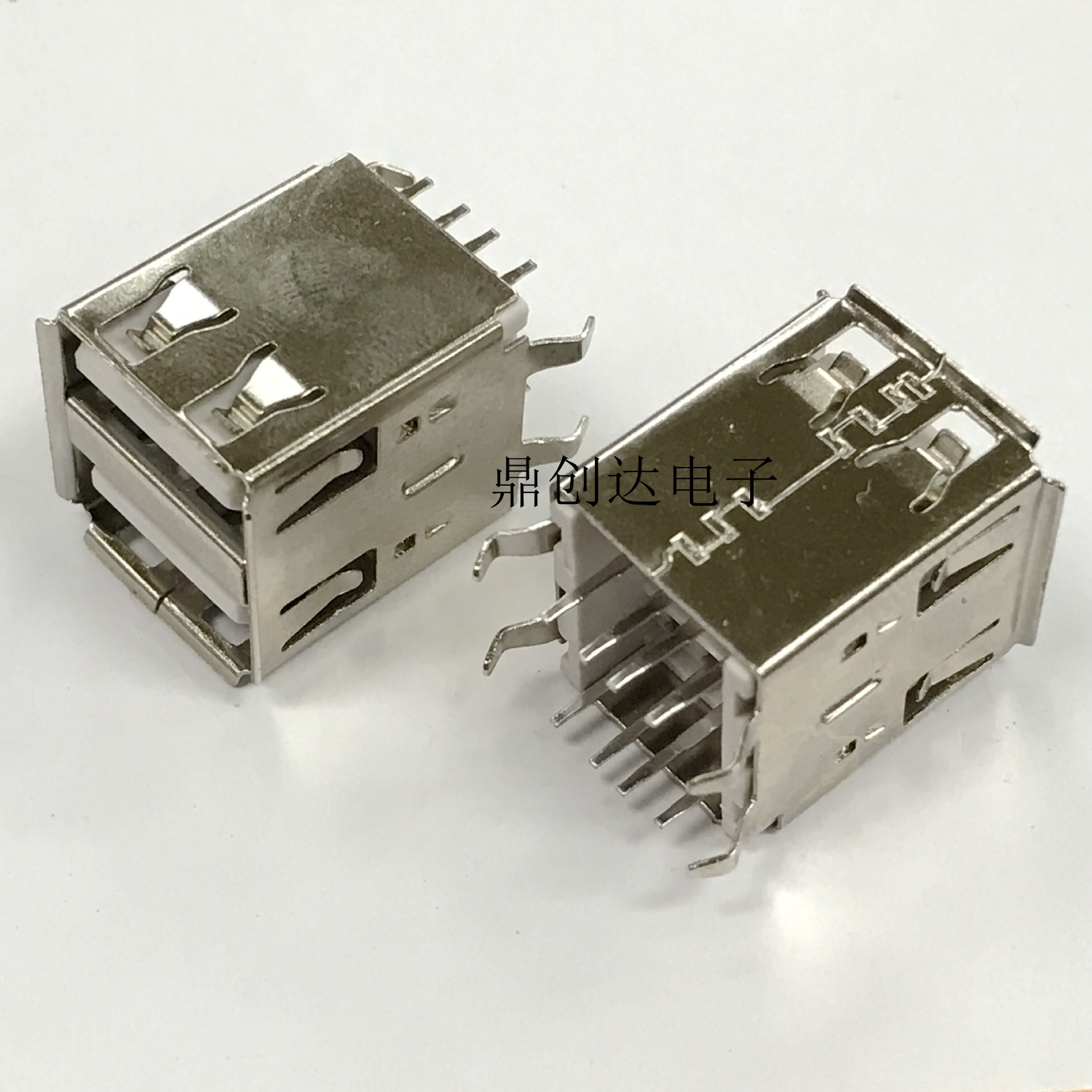 USB2.0连接器A型母座180度DIP直插USB双层接口弯脚接口母座插座-阿里巴巴
