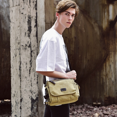 厂家批发复古时尚帆布单肩包男士休闲运动斜挎包亚马逊跨境代发|ru