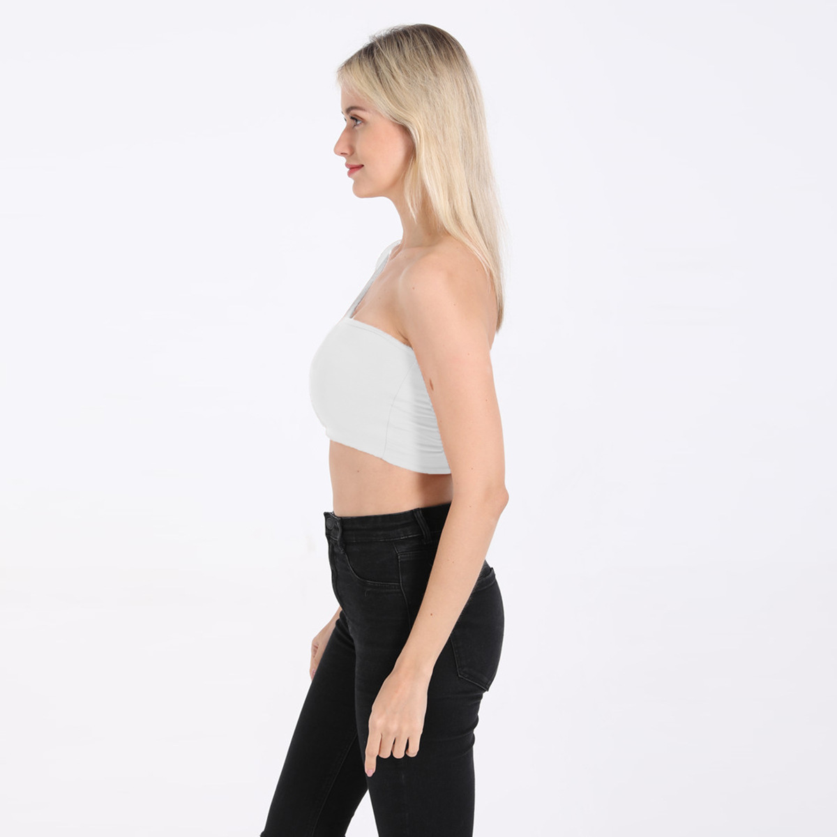 sexy oblique shoulder long-sleeved top NSZY17802