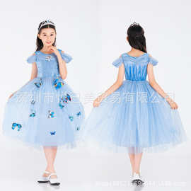 冰雪奇缘万圣节儿童表演服女童六一演出服装元旦灰姑娘白雪公主裙