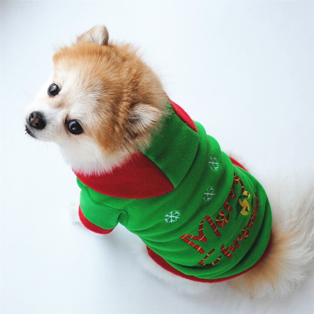 Fashion Polar Fleece Christmas Letter Patchwork Pet Clothing 1 Piece display picture 4