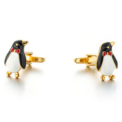 High-quality French-style shirt dress cufflinks with gold penguin design, animal-shaped cufflinks, priced at 279.