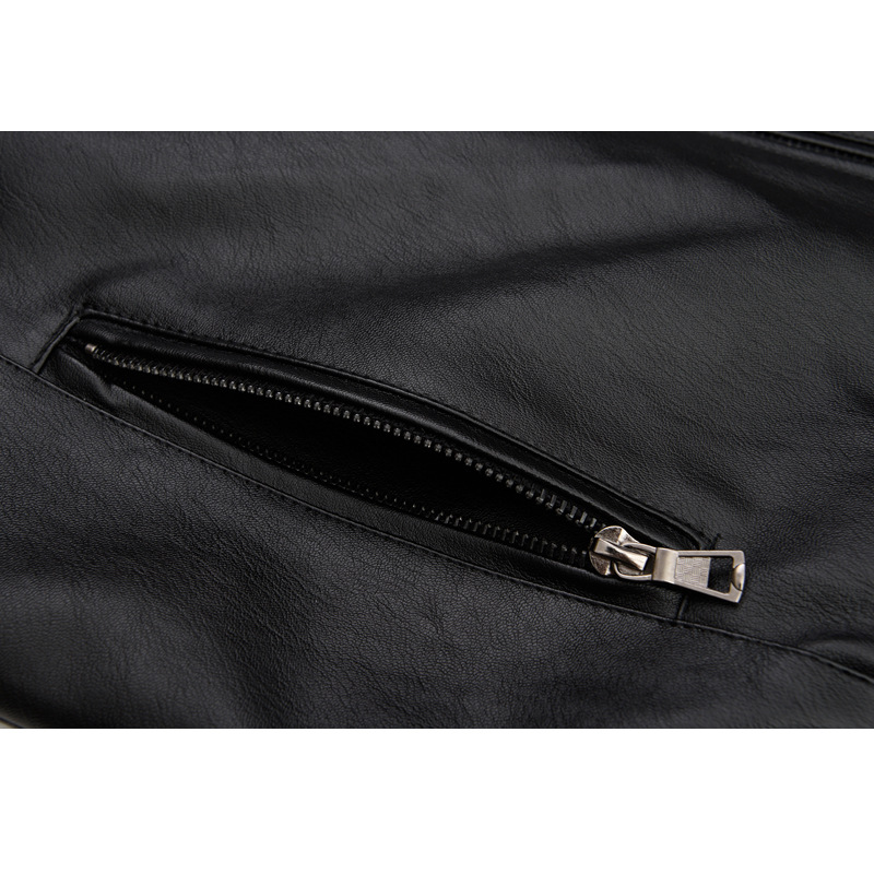 Men's Leather Jacket Slim Fit Stylish Motorcycle Coat_voghion.com