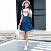 2018夏季新款韩版学生显瘦百搭牛仔背带裙甜美修身女装吊带裙
