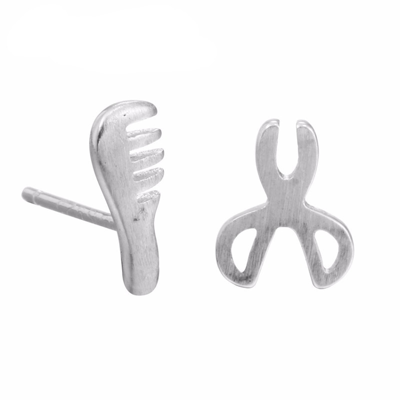Simple Asymmetric Comb Scissors Stud Earrings display picture 7