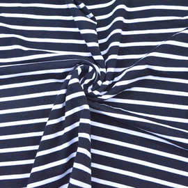 40支针织全棉条纹布料 170g单面汗布面料  春夏T恤连衣裙衬衫布料