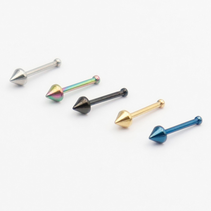 欧美尖鼻钉尖锥鼻钉耳钉耳环方形耳软骨钉唇钉厂家直销现货直供