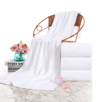 Manufactor Direct selling white Bath towel pure cotton thickening enlarge hotel hotel sauna Foot bath Beauty towel wholesale