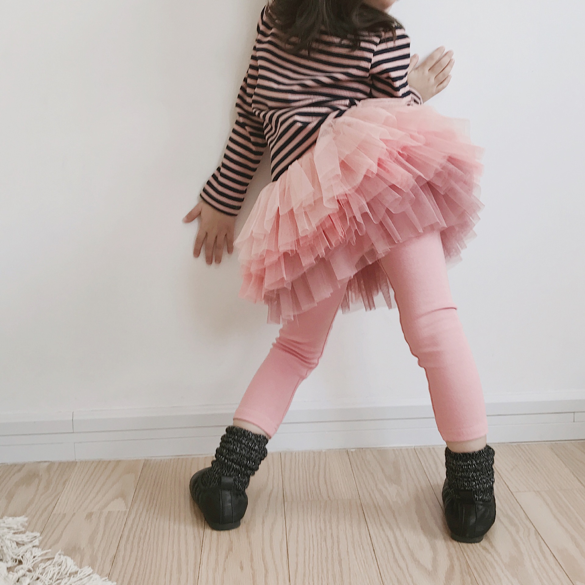 Girls' skirt and pants thin gradient pure cotton baby girls' pants 2022 spring and autumn mesh girls' fluffy pants skirt