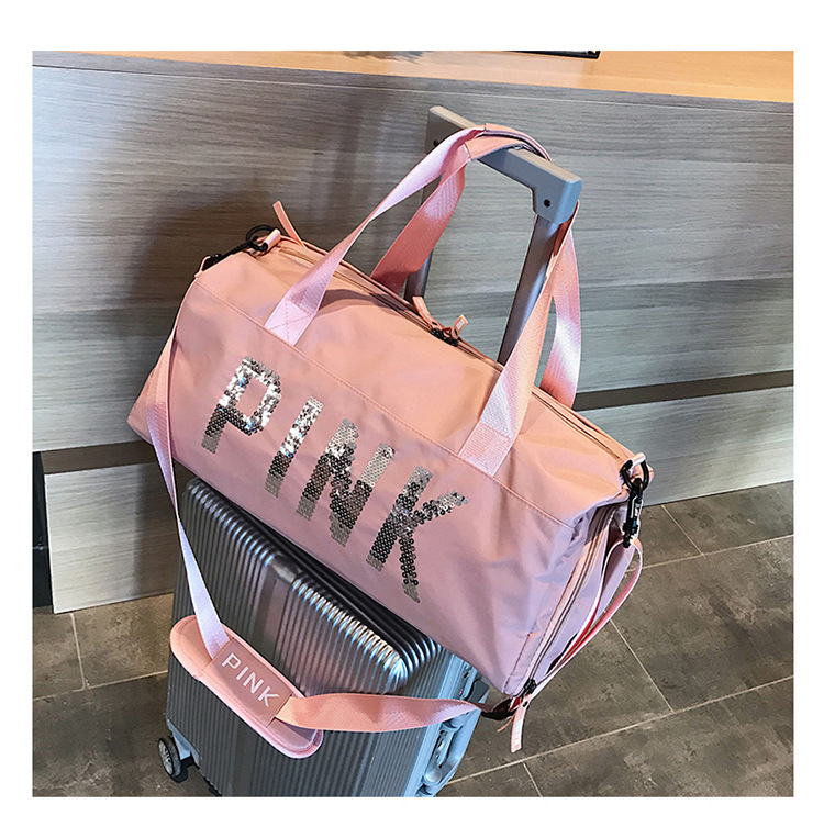 Pink Large Capacity Dry And Wet Separation Travel Bag display picture 3