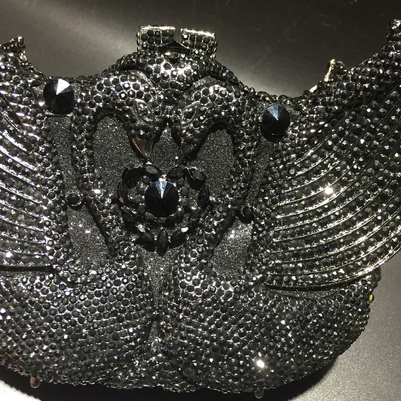 Túi clutch nữ đính kim cương thiên nga cỡ lớn dự tiệc — Màu đen, Màu hồng, Ảnh tùy chỉnh được Cá nhân hóa, Bảy màu vàng kim chi tiết 69