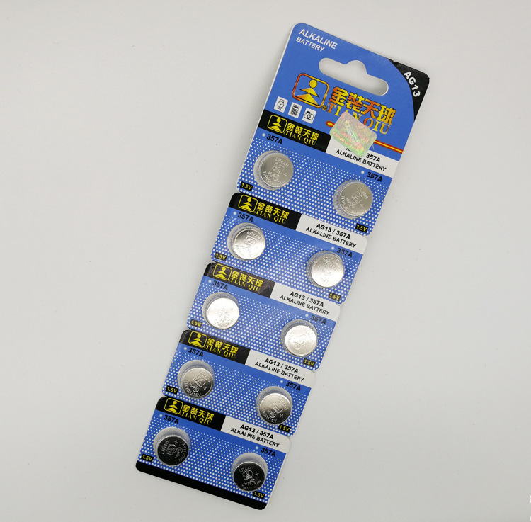 原装天球AG13/LR44/LR1154/357A玩具游标卡尺1.5V碱性纽扣电池
