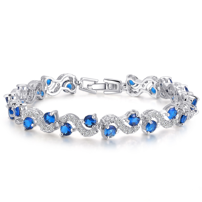 Hot South Korea Fashion Joker Jewelry Wholesale Fine Flash Diamond Swiss AAA Zircon Platinum Plated Bracelet Hot South Korea Fashion Joker Jewelry Wholesale Fine Flash Diamond Swiss AAA Zircon Platinum Plated Bracelet