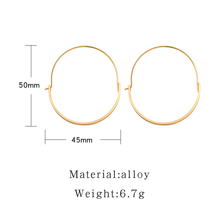 Europäischer Und Amerikanischer Übertriebener Stil Einfache Halbkreis Ring Ohrringe Ohrringe Weibliches Temperament Bogen Ohrringe Umweltschutz Elektro Vergoldetes Silber display picture 2