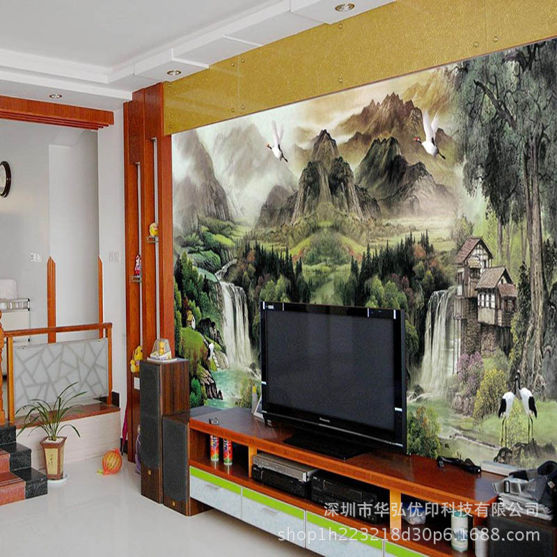 深圳UV打印 直接在瓷砖背景墙 集成墙板高清3D浮雕彩绘打印机