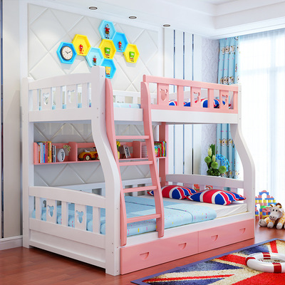 厂家直销高低床双层子母床 成人双人两层床 儿童上下床组合 实木|ms