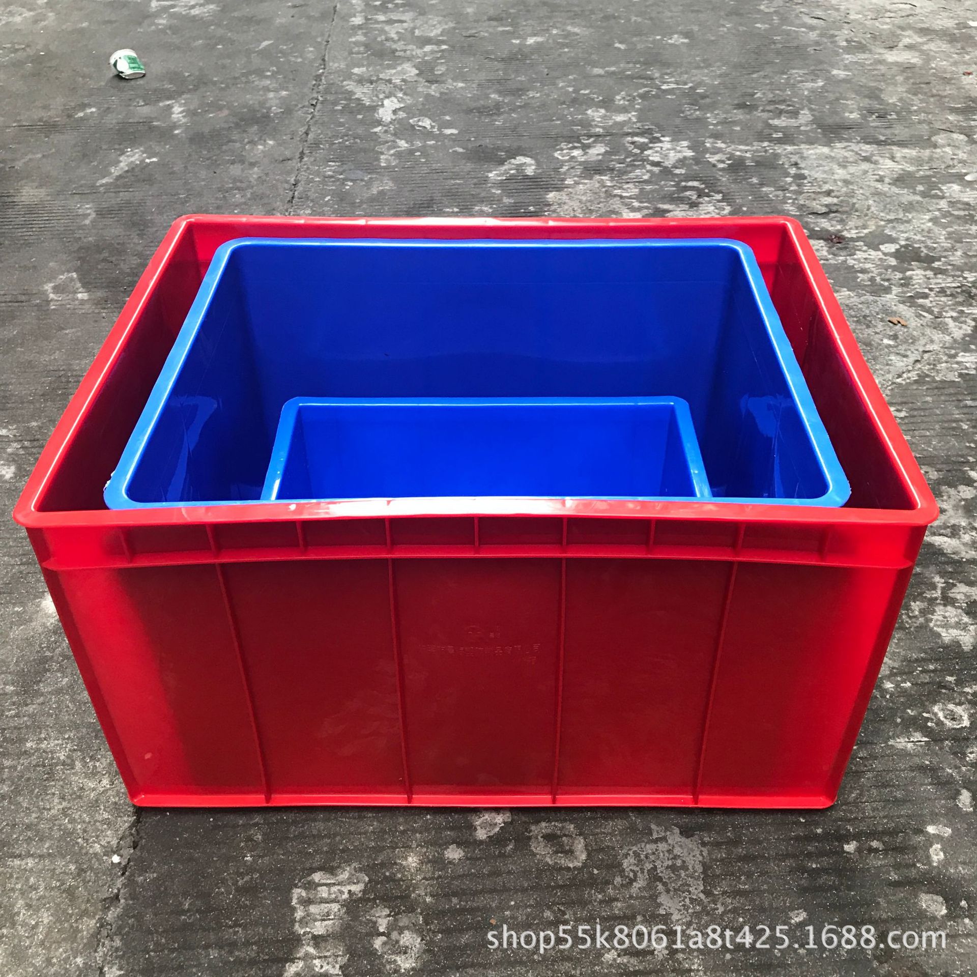 供应机械专用蓝色 白色加厚单边塑料箱 厚实耐磨耐用 可烫金印刷