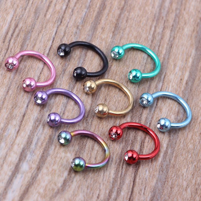 8 Mixed Color Stainless Steel Nose Ring Nose Nail Set - 8pcs Body Piercing Jewelry detail image 8