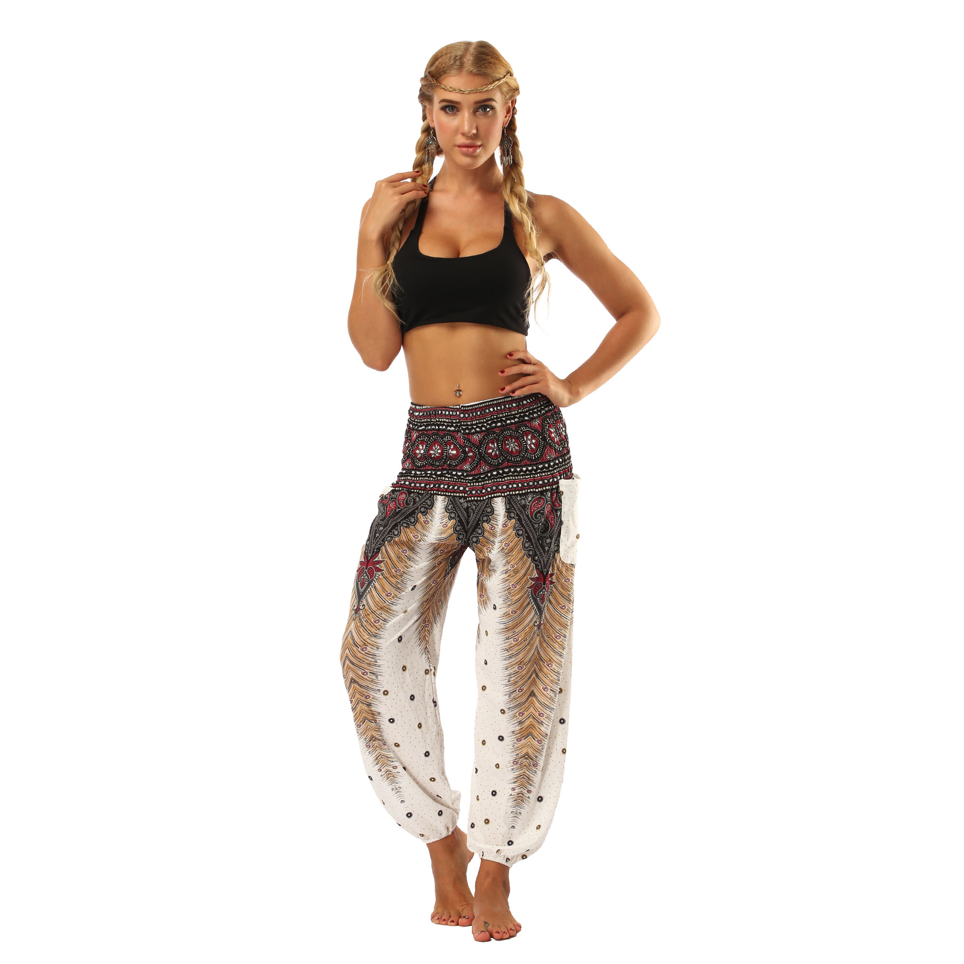 Hot Digital Printing Seaside Loose Belly Dance Ethnic Casual Pants - Pants - Uniqistic.com