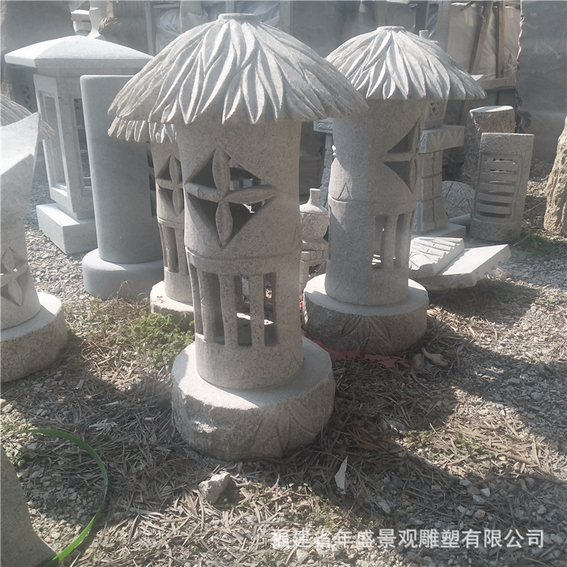 石雕厂家现货落地石灯笼 日式庭院照明灯具 园林大理石灯工艺品-阿里巴巴