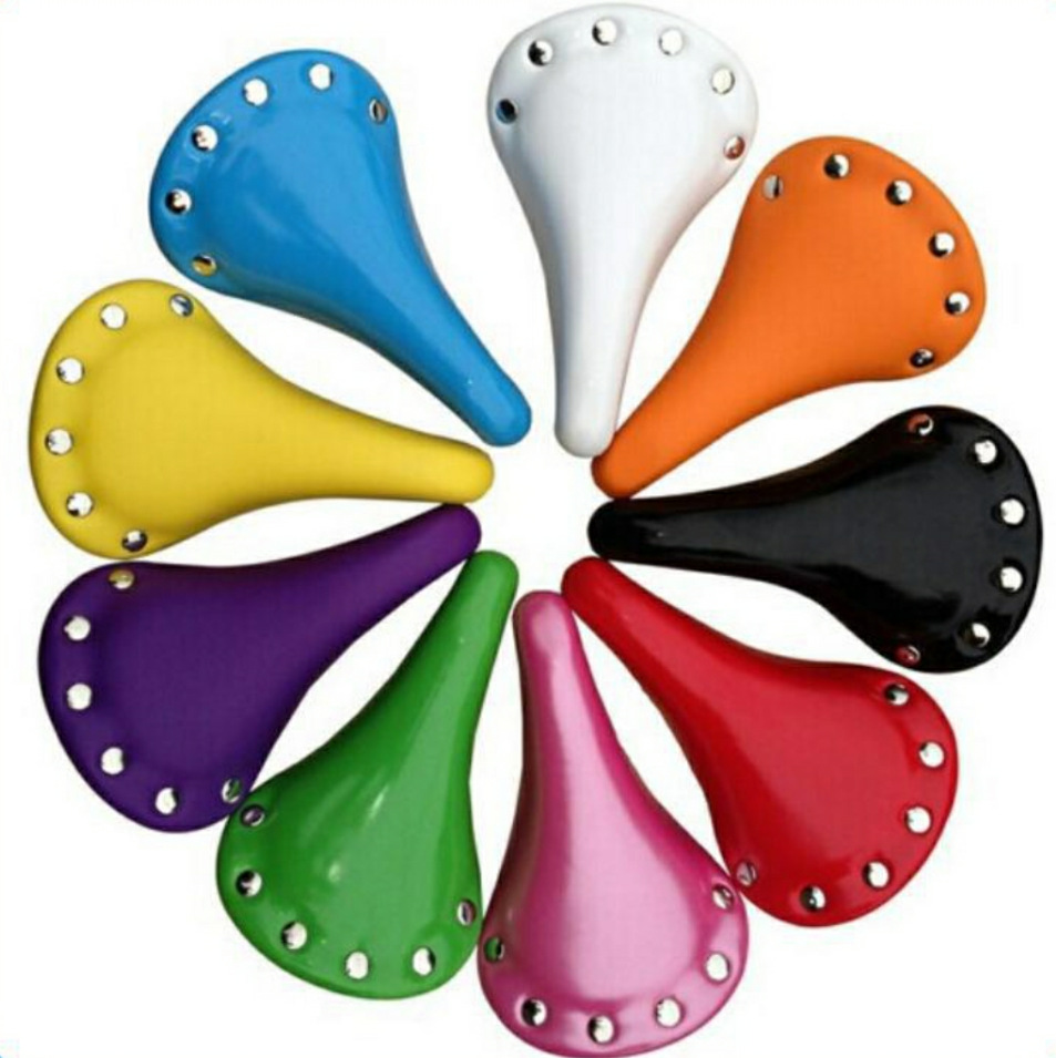 死飞自行车山地折叠座垫铆钉鞍座 彩色复古车座单车座包 骑行用品