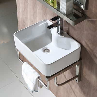 台上盆 不鏽鋼支架盆 衛生間陽台洗手台盆組合洗臉盆支架方形