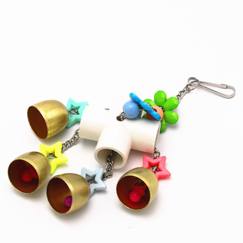 Parrot chewing toy, bird toy, four-corner stainless steel parrot chewing spoon string