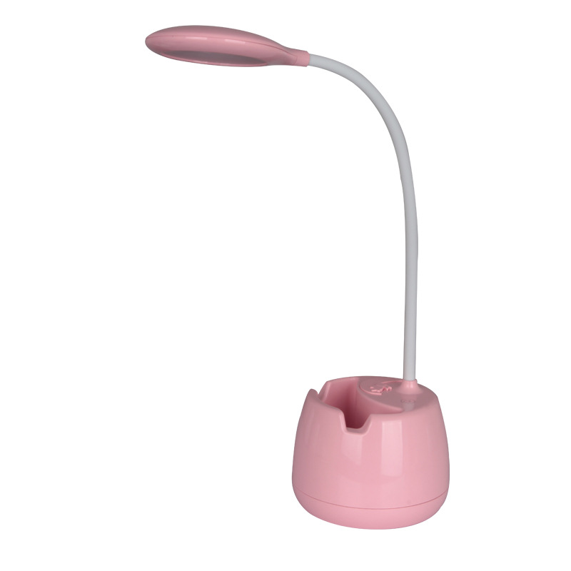USB充插電led臺燈三擋觸摸智能調(diào)光臥室臺燈創(chuàng)意辦公學(xué)生筆筒臺燈