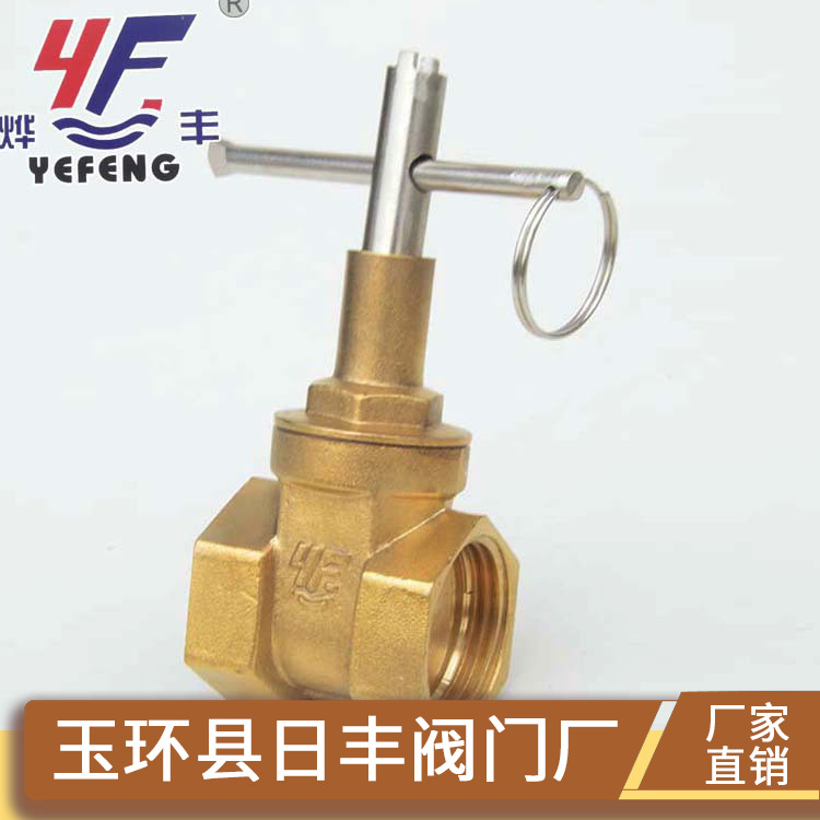 铜闸阀水表前带防盗锁闭阀 内丝螺纹三角钥匙开关水阀带锁闸阀