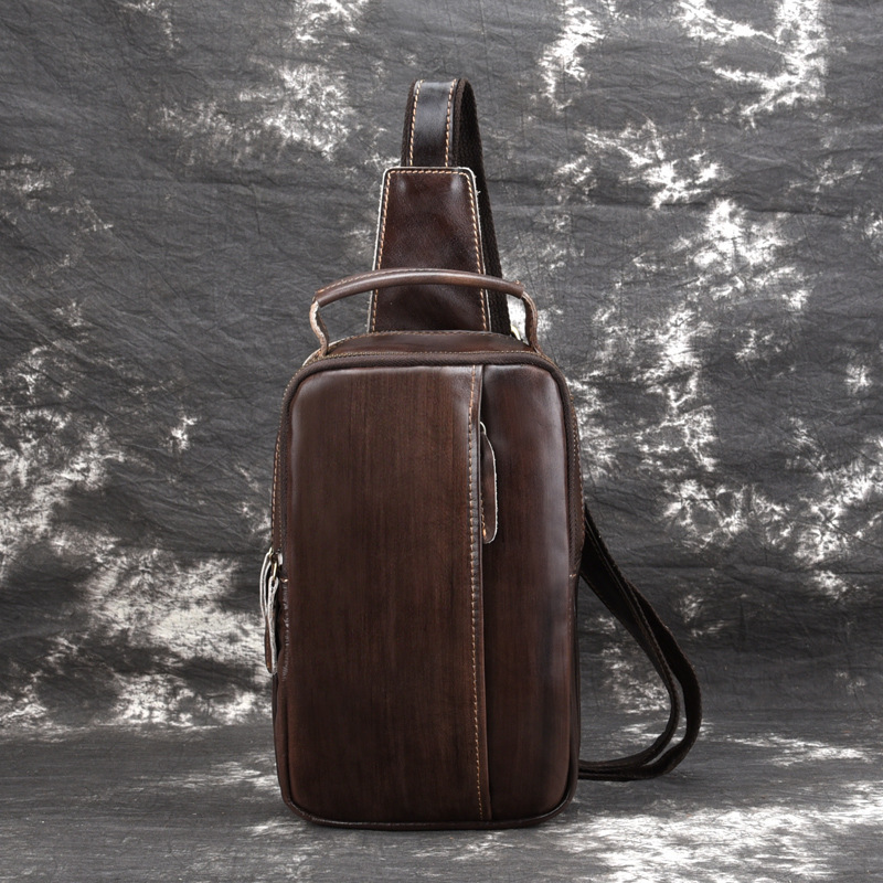 Strato superiore dipinto a mano sul petto in vera pelle da uomo, borsa a tracolla da uomo in pelle di vacchetta, piccola borsa casual_voghion.com