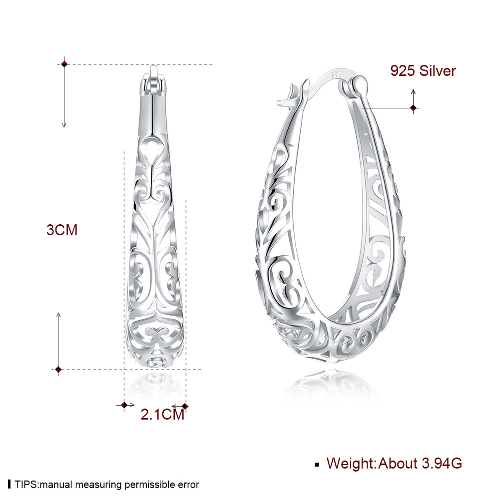 Mode Géométrique Argent Sterling Placage Des Boucles D'oreilles 1 Paire display picture 7