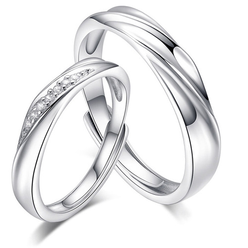 925 sterling silver couple rings, open and graceful rings, men and women, Japanese and Korean version, wholesale