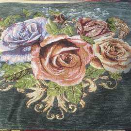 定位三朵牡坍花图案织雪尼尔色只提花面料适用于沙发 装饰