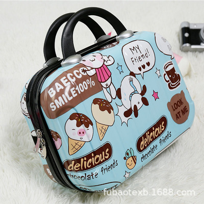 定制logo迷妳手提包可愛卡通化妝包14寸旅行箱包女便攜收納包批發