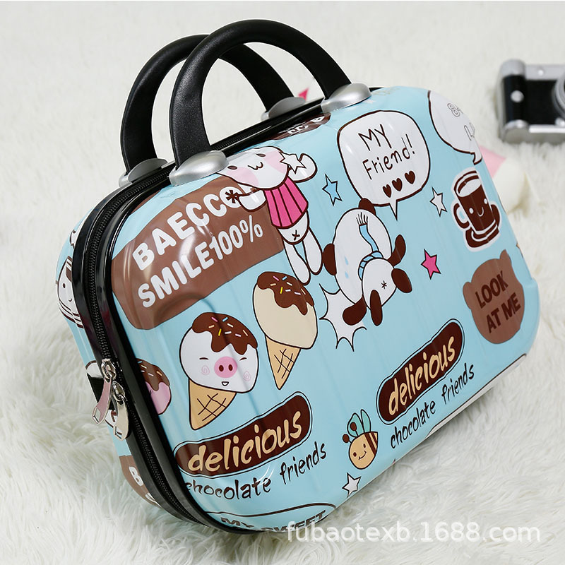 定制logo迷妳手提包可愛卡通化妝包14寸旅行箱包女便攜收納包批發