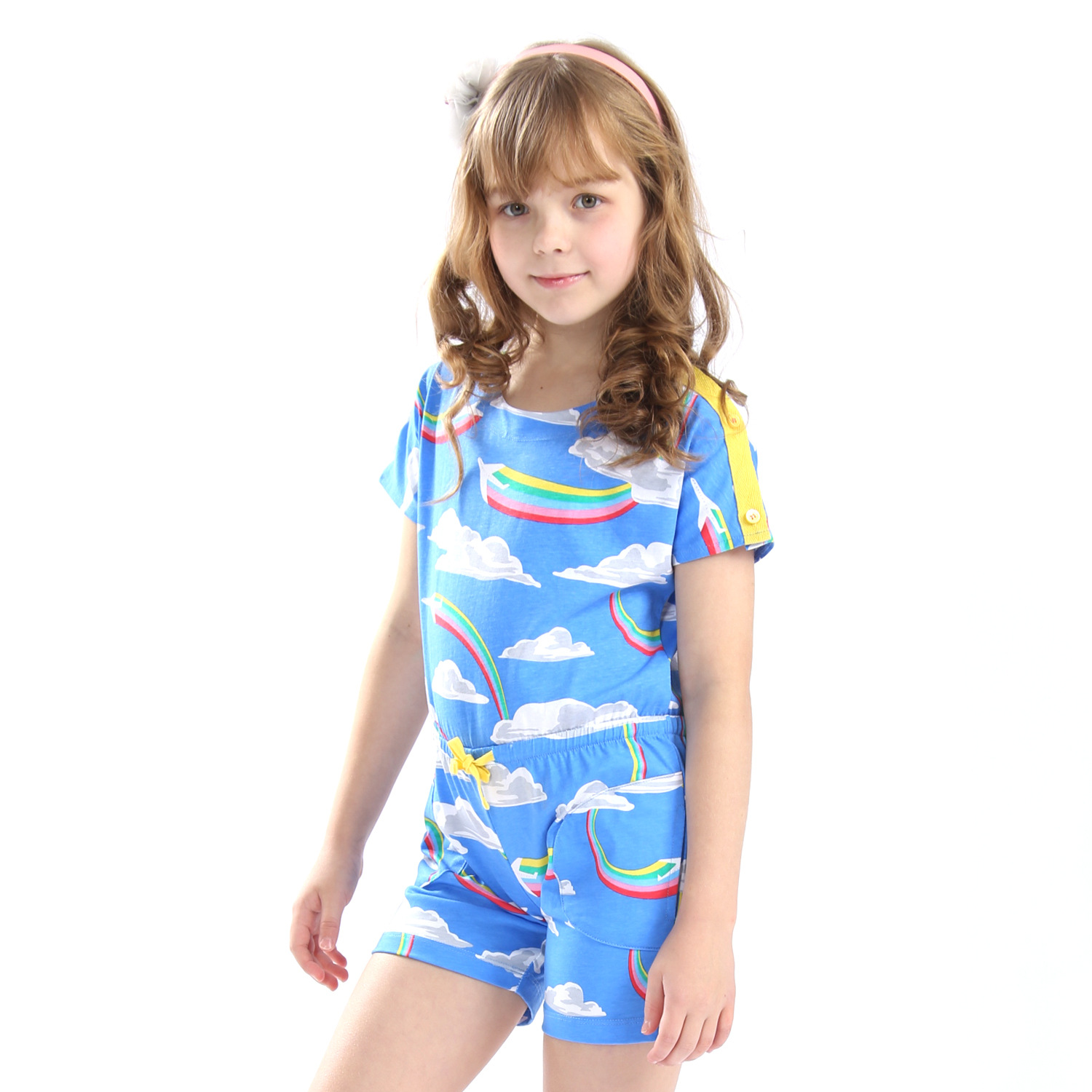 新款童裝批發歐美時尚連體褲夏季女童連體褲潮流連身衣