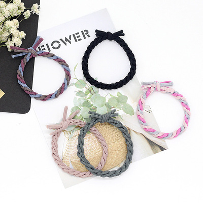 麻花辫发饰甜美扎头发橡皮筋基础发绳发圈日简约打结韩国头绳头