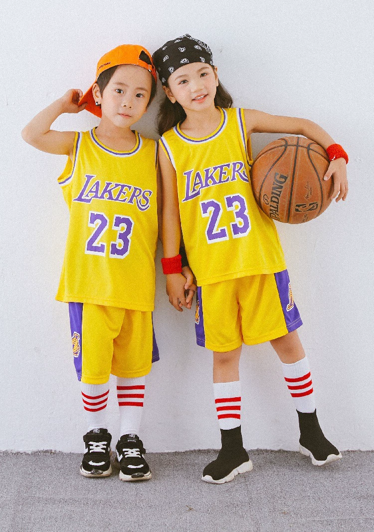 Новая детская версия Lakers города No. 23 одежда для баскетбола детская одежда Jerseys James BB производительность мяча одежда