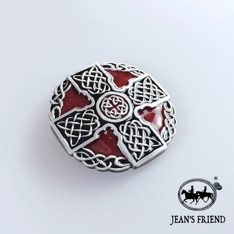 [Haina Crafts] Поясная пряжка с ковкой в стиле кельт, круглая модель "Кельты"