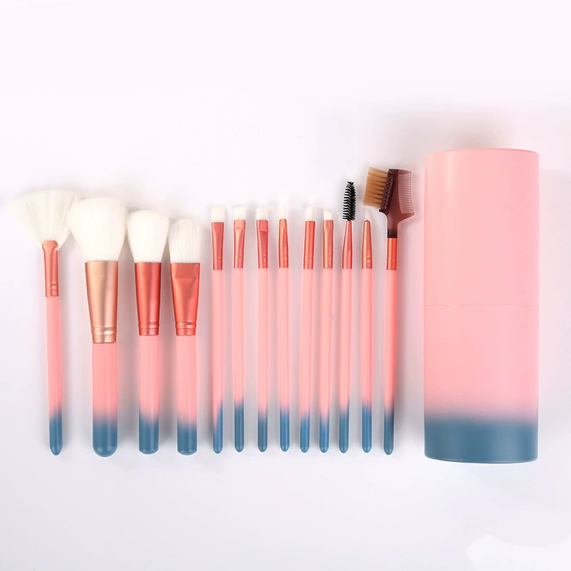 Makeup Brush Set, 12-Piece Portable Travel Kit, Soft Synthetic Bristles, Carrying Tube