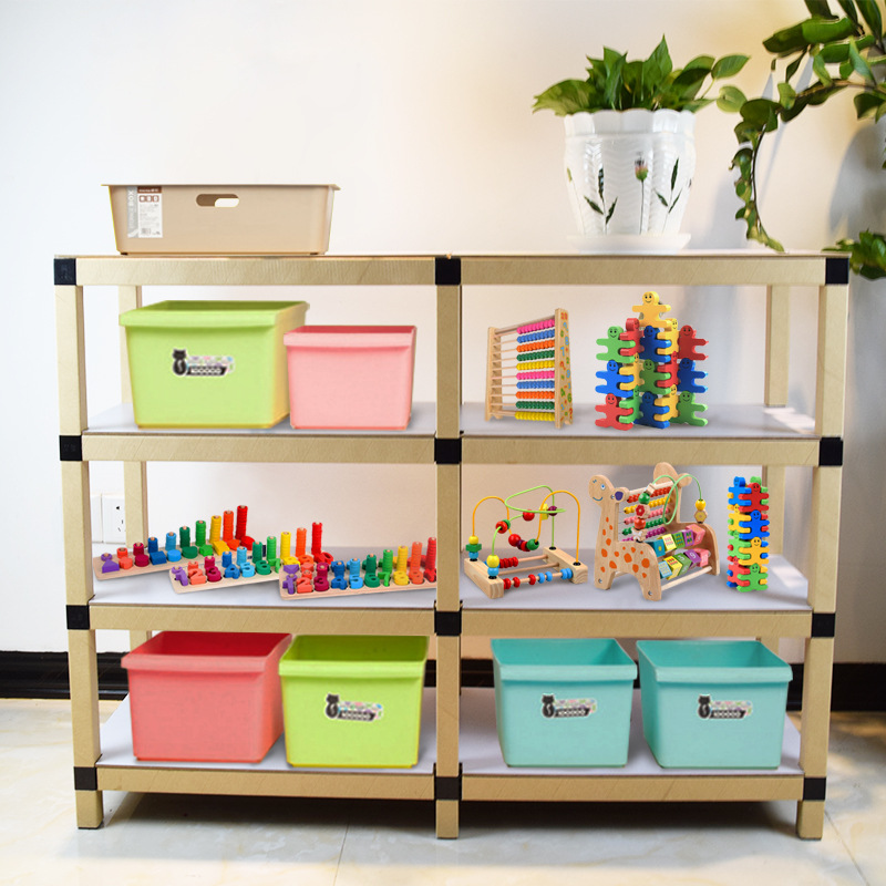 Manufactor Direct selling Repeatedly Disassembly and assembly kindergarten Toys Storage rack Green Paper furniture children Toys Storage racks