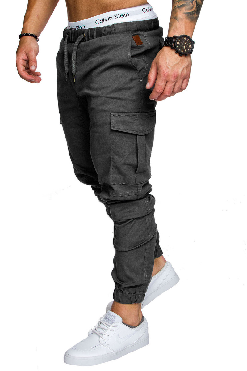 Men's New Autumn Casual Pants With Rope Elastic Sports Baggy Pants