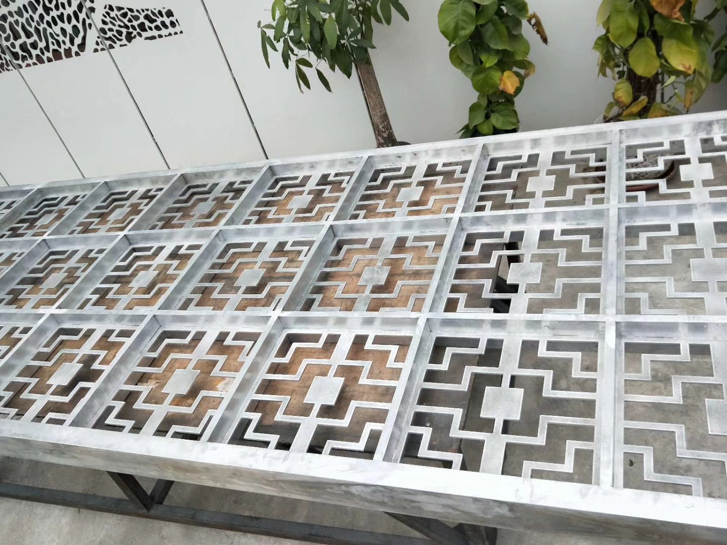 外墙小区美化铝合金空调罩 雕花镂空图案空调罩定制