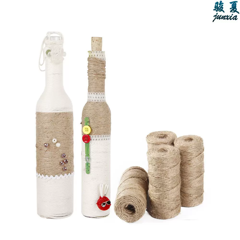 麻绳批发3股2mm天然50米 圣诞diy灯饰装饰 包装绳 手工辅料编织绳