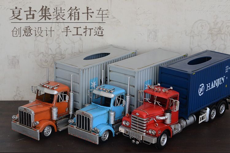 Handmade Transformers Optimus Prime Container Truck Tinplate Antique Style Metal