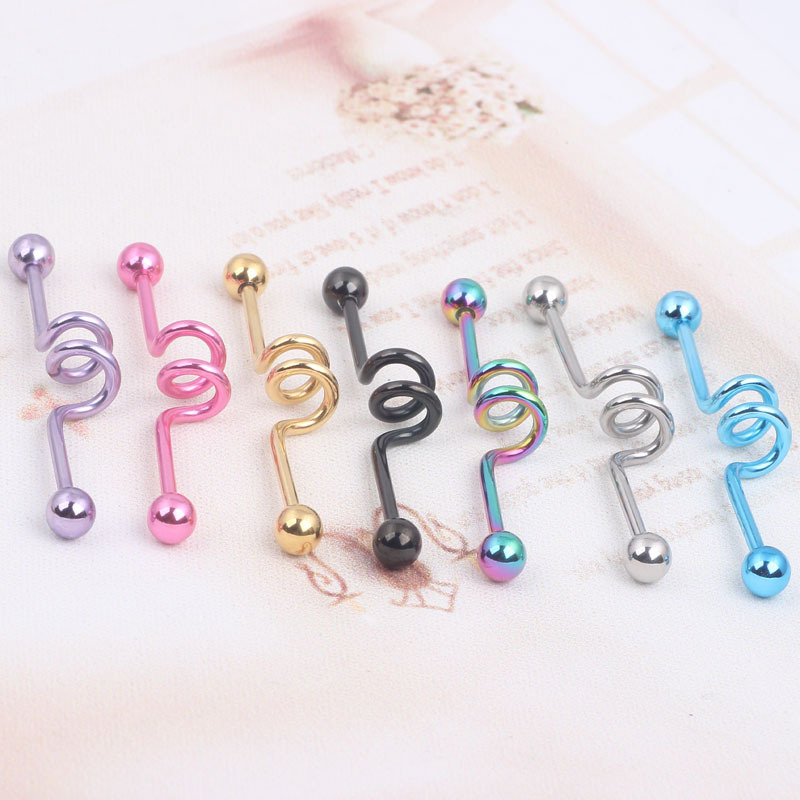 Pointed titanium steel lip stud product view